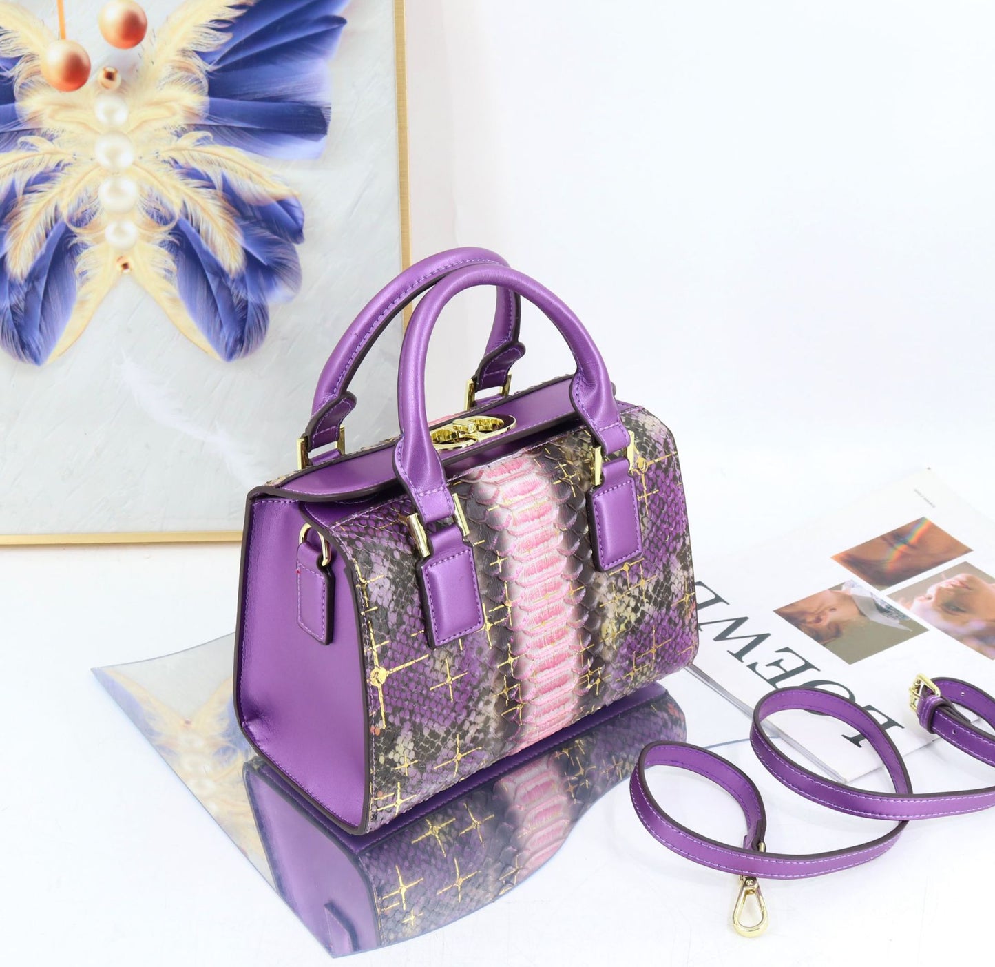 Limited edition Snake Print Handbag - Amore Milano- Luxury Hand bags netherlands