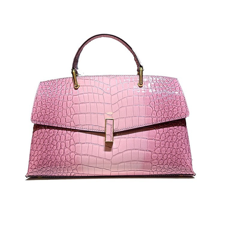 Crocodile-patterned genuine leather handbag - Amore Milano- Luxury Hand bags netherlands